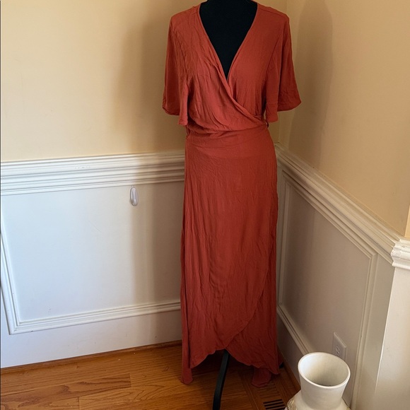 American Eagle Outfitters Rust Maxi Dress Sz XXL - Picture 2 of 11